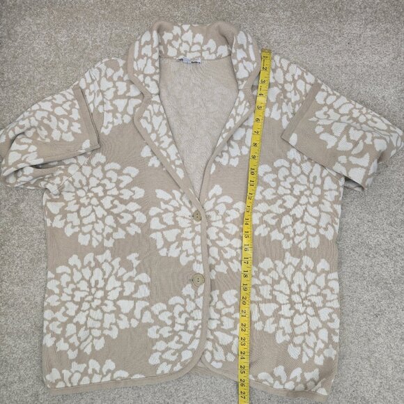 Isaac Mizrahi Live! Floral Cardigan Sweater Jacket 3/4 Sleeve Gold Buttons 1X - Picture 7 of 7